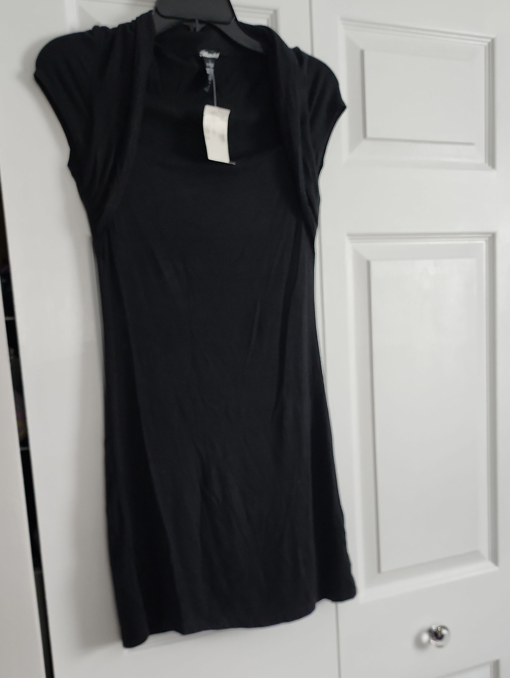 mandee Black Cap-Sleeve Mini Dress